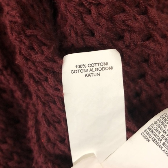 Lucky Brand long open cardigan, dark red, small - Picture 7 of 7